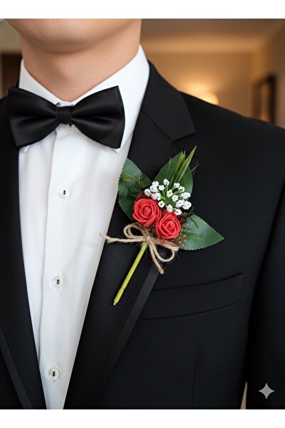 Neşeli Atölyem Damat Yaka Çiçeği Yaka İğnesi