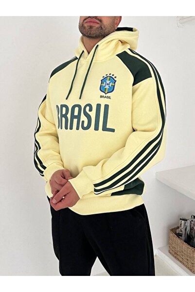 bergibo OVERSİZE KAPÜŞONLU ŞARDONLU SWEAT - BRASIL MUNIH MILAN ARJANTİN SWEAT KALİTELİ