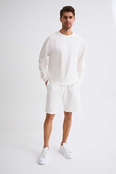 THERECOLOR Екрю Regular Fit Чоловічі шорти-бермуди з двома кишенями з органічної бавовни