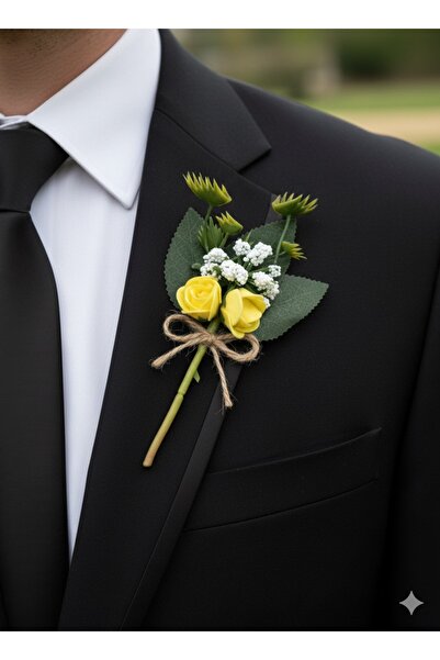 Neşeli Atölyem Damat Yaka Çiçeği Yaka İğnesi