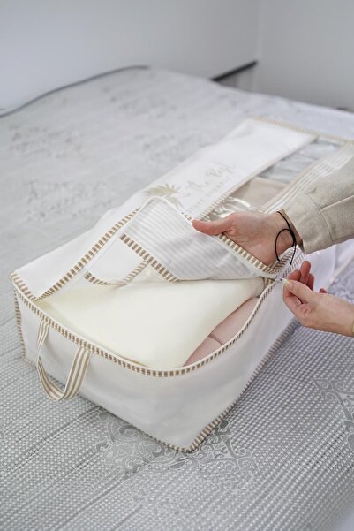 Helen's Home 3 Adet Hangar Büyük Boy Hurç Şeffaf Üst Pencereli Baza Altı Yorgan Yastık Hurcu Katlanır Hurç