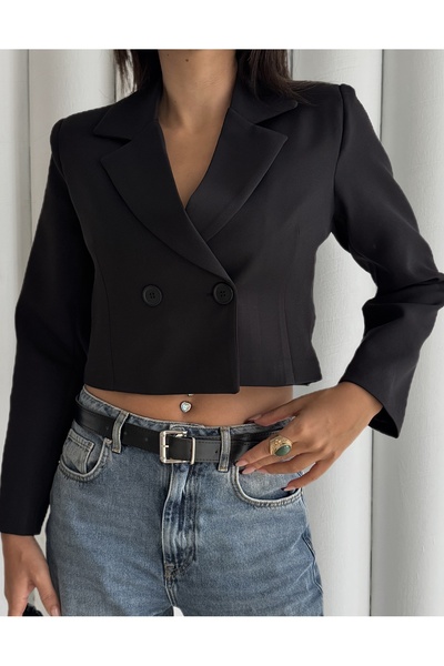 CLB COLLECTION Kuruvaze Crop Blazer Ceket