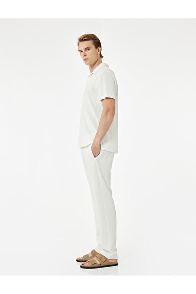 Koton Waffle Textured Pocket Detailed Hooked Slim Fit Trousers