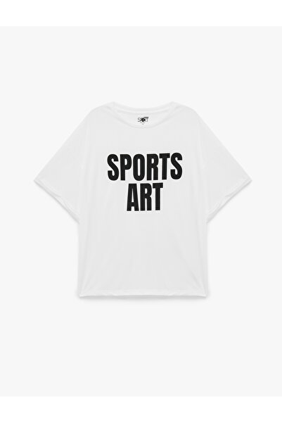 Koton Short Sleeve Crew Neck Oversize Sports T-Shirt