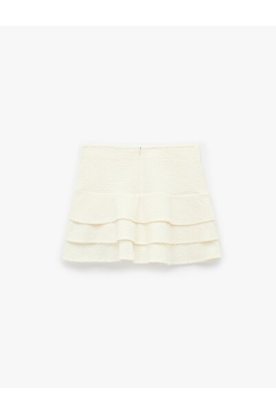 Koton Slim Fit Layered Detailed Ruffled Mini Skirt