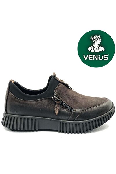 Venüs Rascln Genuine Leather Orthopedic Women's Casual Shoes Brown
