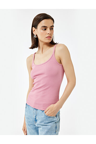 Koton Pamuklu U Yaka Slim Fit Fitilli Atlet