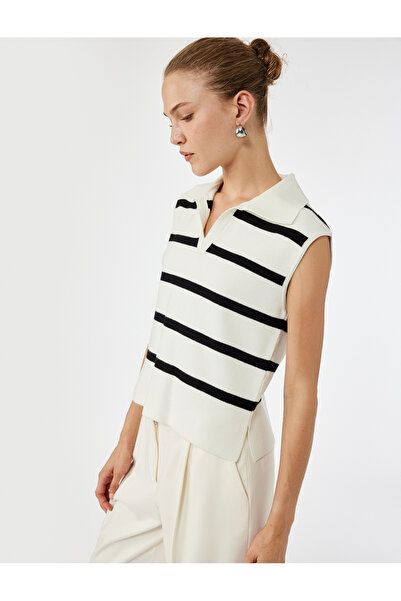 Koton Regular Fit Polo Yaka Kolsuz Triko Bluz
