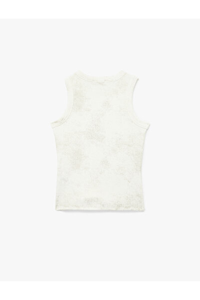 Koton Cotton Sleeveless Halter Neck Shiny Lurex Tank Top