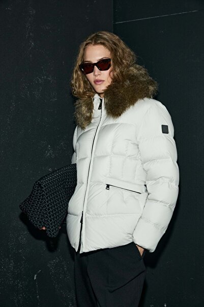 Lufian 122120042 Klemantın Goose down Women's Coat Ecru