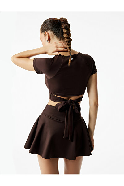 Koton Αθλητικό μπλουζάκι με λεπτή εφαρμογή με κοντό μανίκι Crew λαιμόκοψη με ...