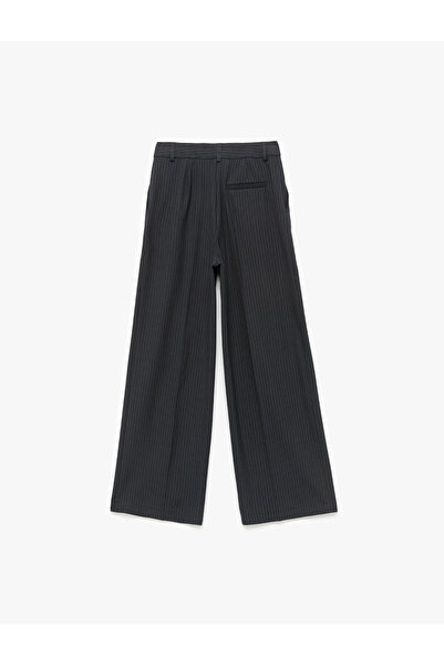 Koton Cepli Pile Detaylı Yüksek Bel Geniş Paça Palazzo Pantolon