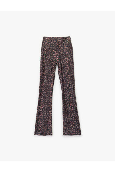 Koton Αθλητικό κολάν με ψηλόμεσο ισπανικό στυλ με λεοπάρ σχέδιο