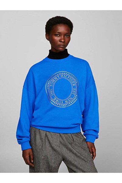 Tommy Hilfiger Bling Studded Logo Relaxed Fit Sweatshirt