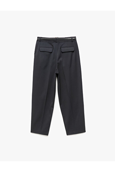 Koton Cepli Kemerli Yüksek Bel Oversize Cigarette Pantolon