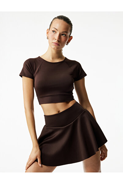 Koton Yüksek Bel Rahat Kalıp Scuba Mini Spor Şort Etek