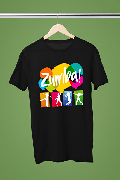 MAGORS تي شيرت نسائي قطني بأكمام قصيرة وياقة دائرية مطبوع عليه I LOVE ZUMBA DANS