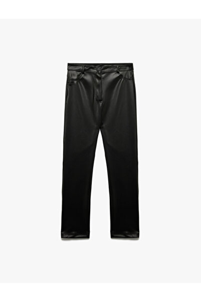 Koton Normal Bel Slim Fit Cepli Suni Deri Pantolon