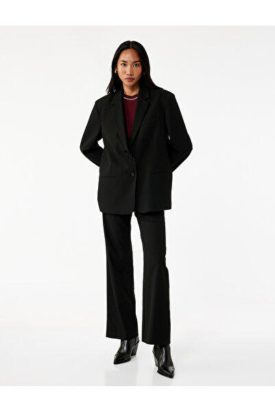 Koton Pantaloni din material textil cu picioare largi, cu buzunare cu nasturi