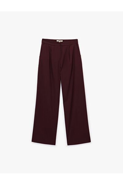 Koton Cepli Pile Detaylı Geniş Paça Kumaş Palazzo Pantolon