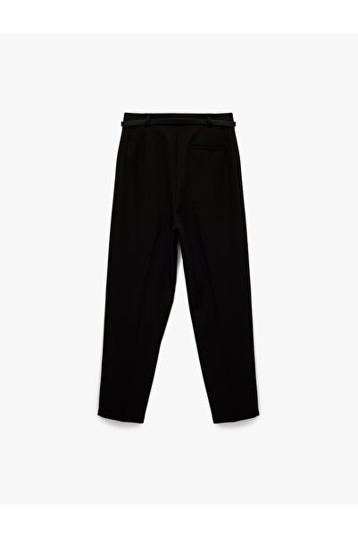 Koton Slim Fit Yüksek Bel Kemerli Cigarette Kumaş Pantolon