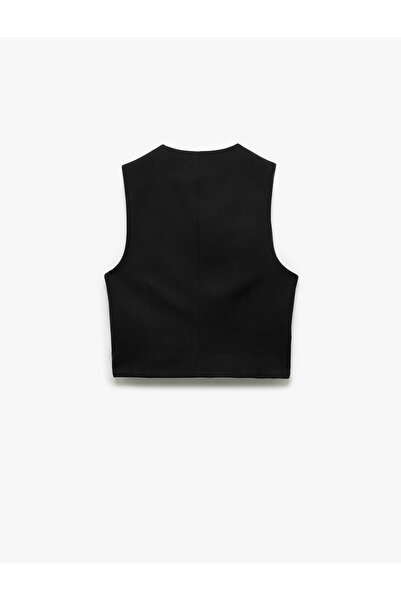 Koton Lined Sleeveless V Neck Button Blazer Vest