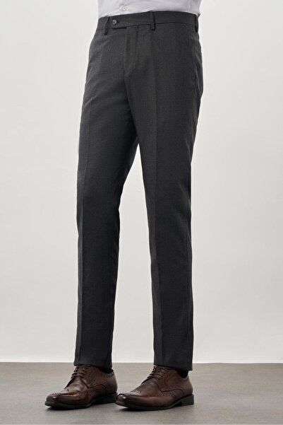 İmza Koyu Antrasit Esnek Yandan Cepli Comfort Fit Classic Pantolon 1003245207