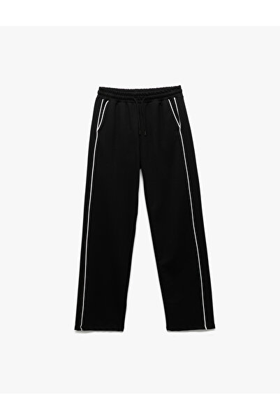 Koton Yüksek Bel Lastikli Cep Detaylı Biyeli Oversize Geniş Paça Eşofman Altı