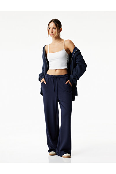Koton Oversize Yüksek Bel Cep Detaylı Geniş Paça Spor Eşofman Altı