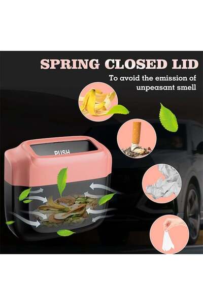 Bukela 2 Pack Car Trash Can with Lid & Built-in Bags