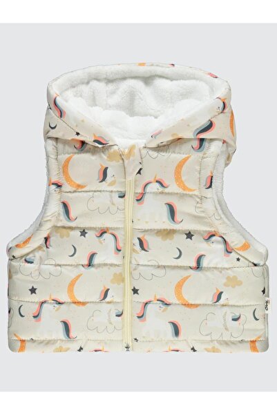 Civil Baby Unicorn Empirmeli 6-18 Ay Yelek - Ekru9-12 Ay