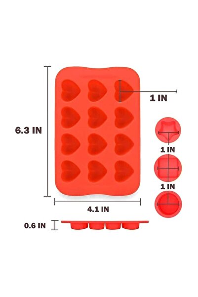 Bukela Set of 4 Silicone Baking Molds, 12 Cavity Round Square Heart Star