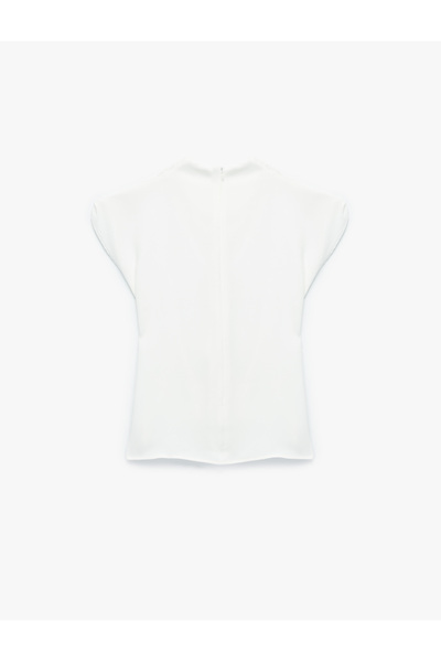 Koton Bluză cu guler în picioare cu detaliu nod cu mânecă șapcă