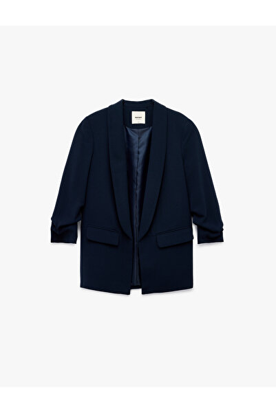 Koton Κρεπ ύφασμα Regular Fit Shawl γιακά 3/4 μανίκια Blazer Jacket