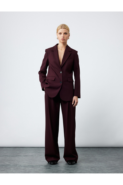 Koton Regular Fit Kapaklı Cep Detaylı Uzun Kollu Kruvaze Blazer Ceket