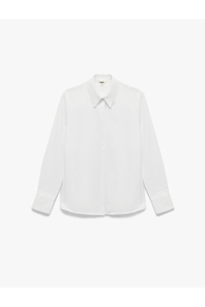 Koton Regular Fit Klasik Yaka Uzun Kollu Poplin Gömlek