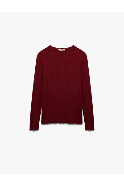 Koton Μπλουζάκι με μακρυμάνικο γιακά με λεπτή εφαρμογή Camisole Viscose