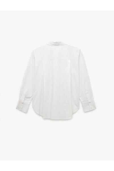 Koton Cotton Long Sleeve Classic Collar Poplin Oversize Shirt