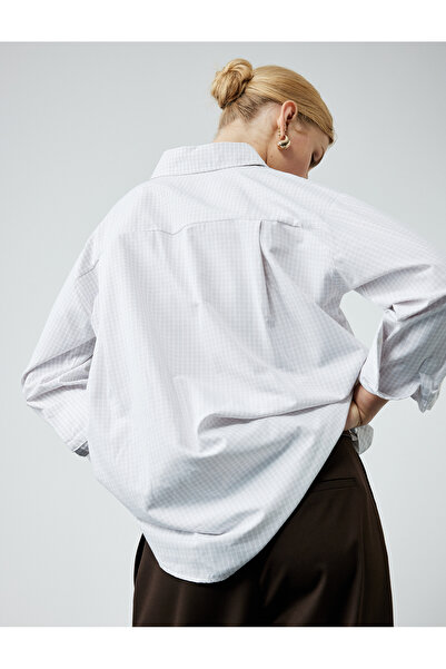 Koton Rahat Kalıp Klasik Yaka Uzun Kollu Poplin Gömlek