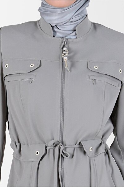 Alvina Zippered and Drawstring Top Coat 10545