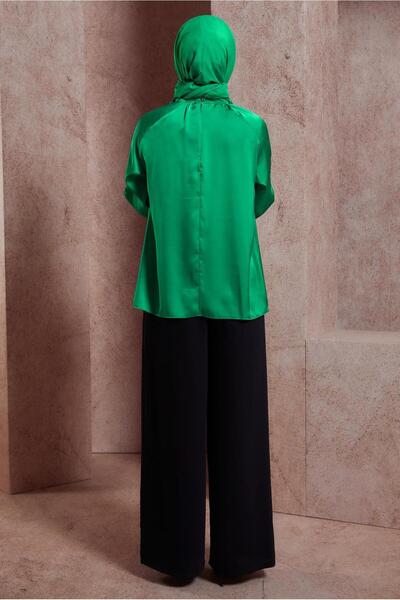 Alvina BAĞLAMA DETAYLI SATEN BLUZ 44428