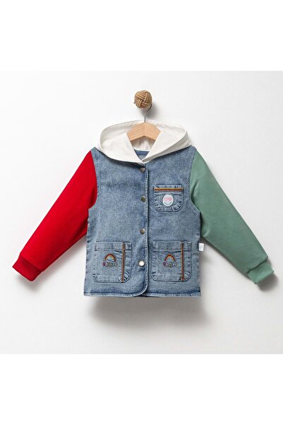 LOVE MAXX PALTOANĂ DE DENIM CU CAPĂTĂ, ALBASTRĂ