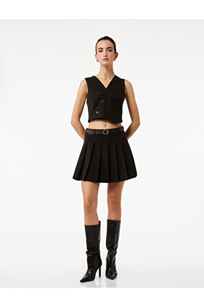 Koton Μίνι πλισέ φούστα με ρίγες σε γραμμή Α