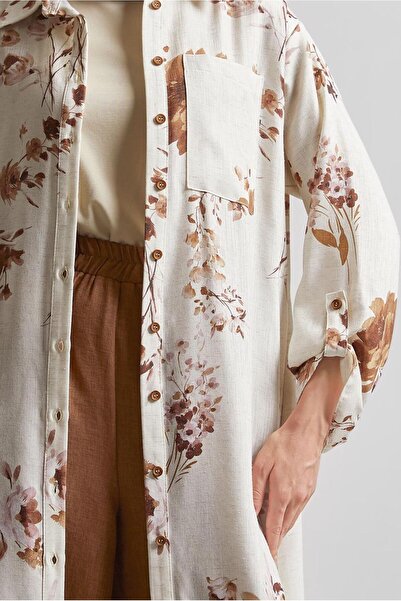 Alvina Linen Suit with Patterned Pants Model No: 44773