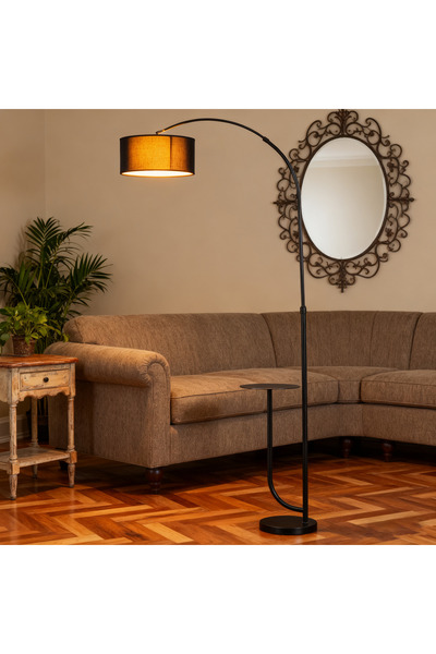 sharpdo Adjustable Modern Floor Lamp with Natural Marble Base and Fabric Shade, Elegant Home Lighting