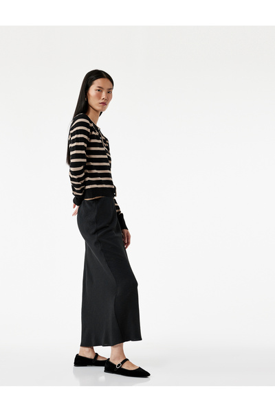 Koton Aerobin Fabric Standard Waist Midi Flared Skirt