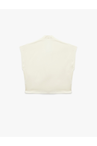 Koton Regular Fit Flowy Draped Sleeveless Double Breasted Blouse