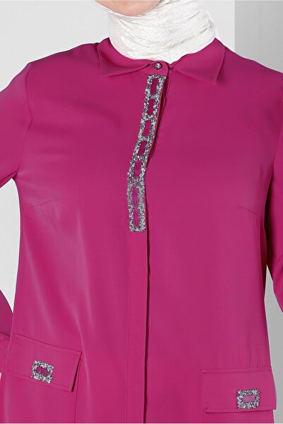 Alvina STONE PRINTED HIDDEN BUTTON TUNIC 43533