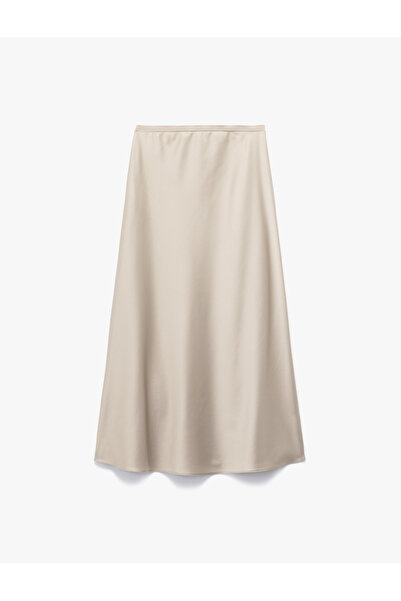 Koton Beli Lastikli Balık Kesim Midi Saten Etek