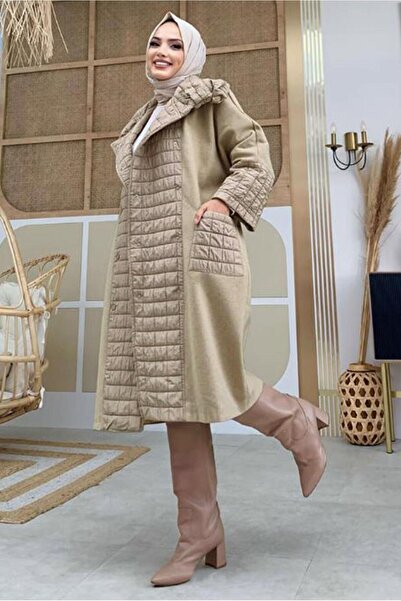 TRENDTESETTÜR Γυναικείο παλτό με καπιτονέ βιζόν με λεπτομέρειες 6077